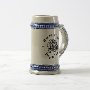 Lustige Vintage Schwarze Hopfenbier-Tinte im Kunst Bierglas