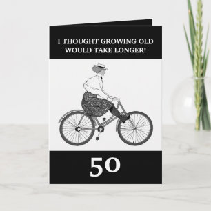 Lustige Vintage-Schwester zum 50. Geburtstag in Sc Karte
