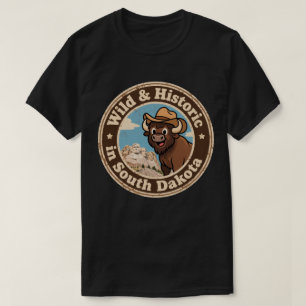 Lustige Vintage South Dakota Bison Cowboy Hut Retr T-Shirt