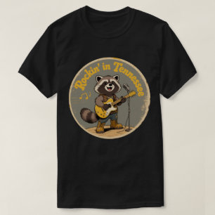 Lustige Vintage Tennessee Waschbär Gitarrenmusik T-Shirt