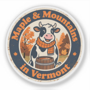 Lustige Vintage Vermont Kuh Ahornsirup Retro Aufkleber