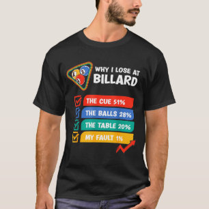 Lustige Vintage Warum ich beim Billard verliere  T-Shirt