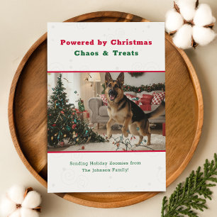 Lustige Vintage-Weihnachts-Foto von Hund Feiertagskarte