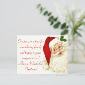 Lustige Vintage-Weihnachtsmann-Postkarte Feiertagspostkarte (Stehend Vorderseite)