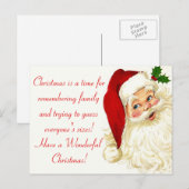 Lustige Vintage-Weihnachtsmann-Postkarte Feiertagspostkarte (Vorne/Hinten)
