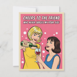 Lustige Vintage-Wein-Humor-Beste-Freundin-Pop-Art- Feiertagskarte