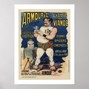Lustige Vintage-Werbeanzeige für Fleischextrakt Poster