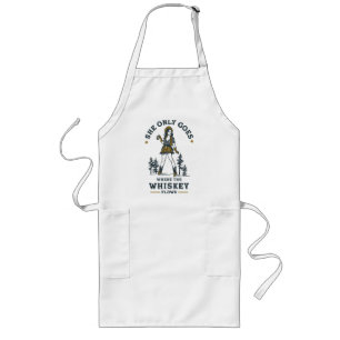 Lustige Vintage Western Cowgirl Whiskey Liebhaberi Lange Schürze