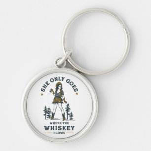 Lustige Vintage Western Cowgirl Whiskey Liebhaberi Schlüsselanhänger