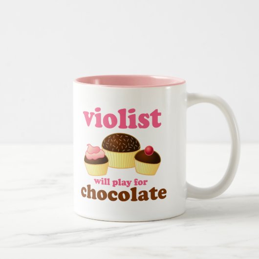 Lustige Violist-Musik-Tasse Zweifarbige Tasse (Rechts)
