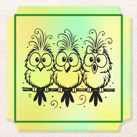 Lustige Vögel Cartoon-56456 Untersetzer (Vorderseite)