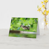 Lustige Vogel-Geburtstags-Karte Karte (Gelbe Blume)