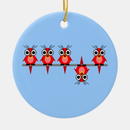 lustige Vögel Keramik Ornament (Vorne)
