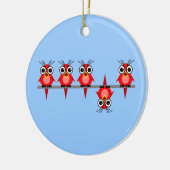 lustige Vögel Keramik Ornament (Links)