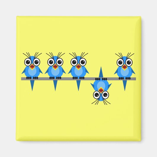 lustige Vögel Magnet (Vorne)