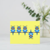 lustige Vögel Postkarte (Stehend Vorderseite)