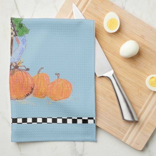 Lustige Vogelscheuche Geschirrtuch (Viertel Falte)