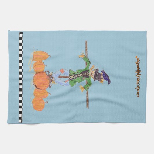 Lustige Vogelscheuche Geschirrtuch (Horizontal)