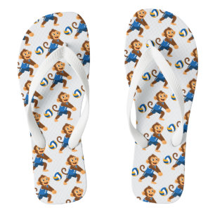 Lustige Volleyball-Affe-Strand-Paar Flip Flops Badesandalen