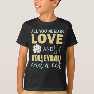 Lustige Volleyball-Katzenliebhaber-Katze Liebe Sar T-Shirt
