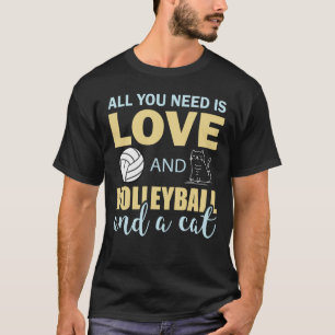 Lustige Volleyball-Katzenliebhaber-Katze Liebe Sar T-Shirt