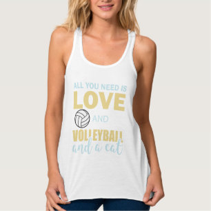 Lustige Volleyball Katzenliebhaberin Katzenliebe S Tank Top