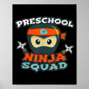 Lustige VORKURS-NINJA-MANNschaft Zurück zur Schule Poster