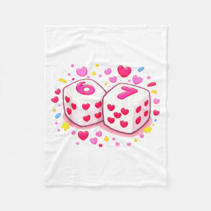 Lustige Vornehme 67 Valentinstag Six Seven Würfel Fleecedecke