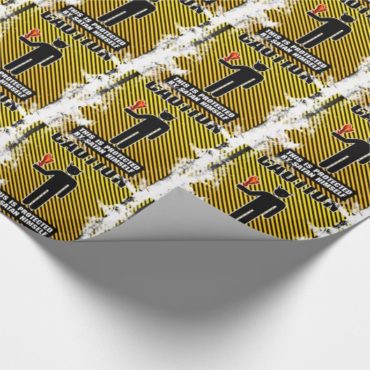 Lustige Vorsicht Satan Geschenkpapier (Ecke)