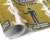 Lustige Vorsicht Satan Geschenkpapier (Rolleneckpunkt)