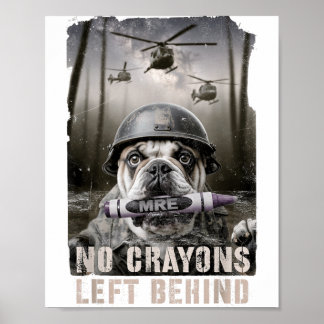 Lustige Wachsmalstifte zurückgelassener Soldat Sel Poster