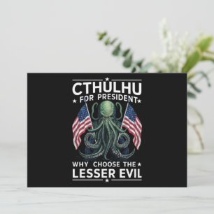 Lustige Wahlen 2024 Cthulhu Für Präsident  Einladung
