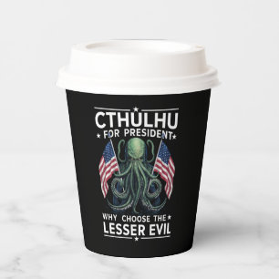 Lustige Wahlen 2024 Cthulhu für Präsident  Pappbecher