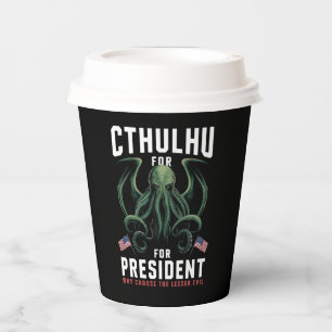 Lustige Wahlen 2024 Cthulhu für Präsident  Pappbecher