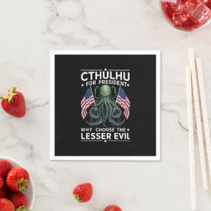 Lustige Wahlen 2024 Cthulhu für Präsident Serviette