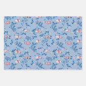 Lustige Waldtiere  Blaues Winterwaldmuster Geschenkpapier Set (Vorderseite)