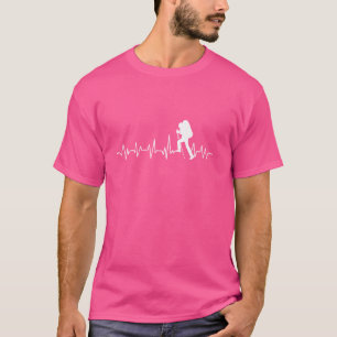 Lustige Wander-Herzfrequenz-Grafik für Outdoor-Abe T-Shirt