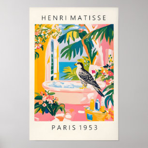 Lustige Wanderfalkenkunst, Florales Badezimmerbild Poster