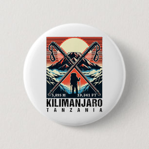 Lustige Wanderskunst bestieg den Kilimandscharo fü Button