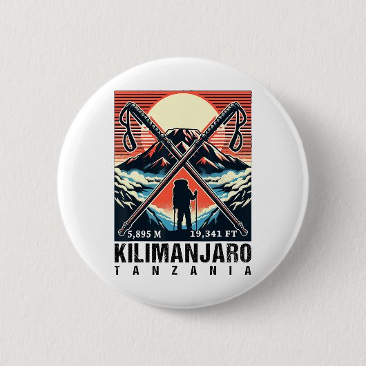 Lustige Wanderskunst bestieg den Kilimandscharo fü Button (Vorderseite)