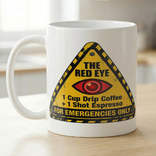 Lustige Warnung Koffein Notfall Red Eye Rezept Kaffeetasse