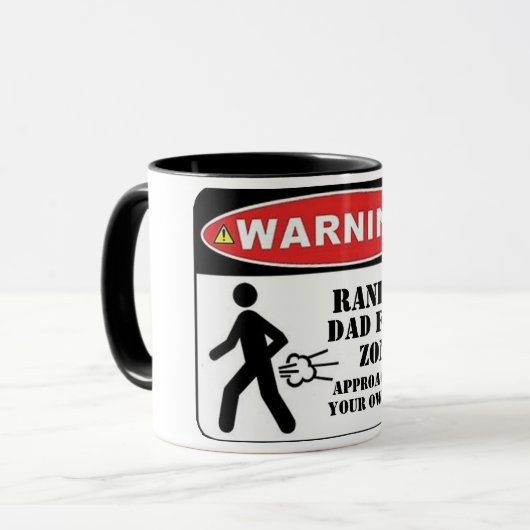 lustige Warnung Papa Furz Zone Vater Geschenk für  Tasse (Vorderseite Links)