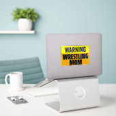 Lustige Warnung Ringer-Mama Sportschild Grafik Aufkleber (Laptop auf Schreibtisch)