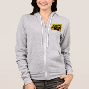 Lustige Warnung Wrestling-Mutter Sportschild Grafi Hoodie