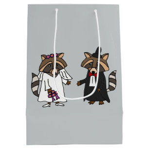 Lustige Waschbär-Braut-und Mittlere Geschenktüte