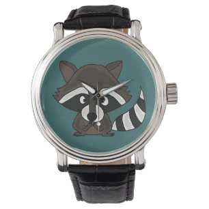 Lustige Waschbär-Kunst-Uhr Armbanduhr