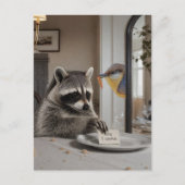 Lustige Waschbär-Schuldschein 1 Cookie Postkarte (Vorderseite)