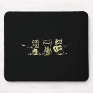 Lustige Waschbären-Musikband E-Gitarre Akustikgita Mousepad