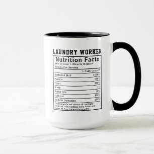 Lustige Wäschearbeiter Ernährungsfakten Kollegen Tasse