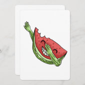 lustige Wassermelone Einladung (Vorne/Hinten)